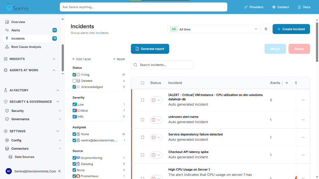 Incidents Dashboard